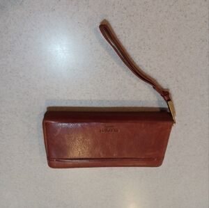 Brown wallet like new. 8 × 5